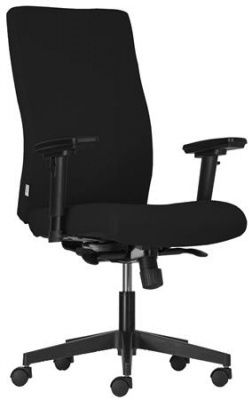 Kancelárska stolička, čalúnená, čierny podstavec, "BOSTON Standard", čierna