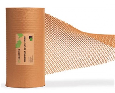 Baliaci papier, s včelou štruktúrou (plástovou), 250 m x 400 mm, 80 g, hnedý