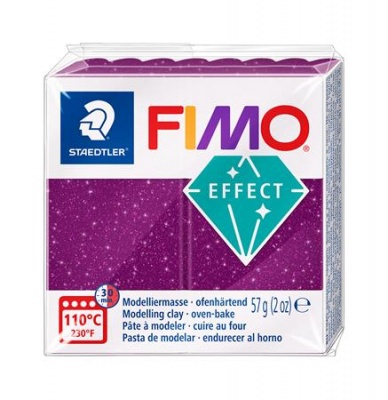 Modelovacia hmota, 57 g, polymérová, FIMO "Effect", trblietavá cyklámenová