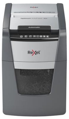 Skartovací stroj, konfety, 90 listov,  REXEL, "Optimum AutoFeed+ 90X"
