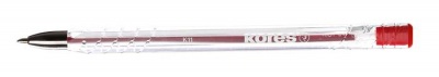 Guľôčkové pero, 1,0 mm, s vrchnákom, trojhranný tvar, KORES "K11-M", červená
