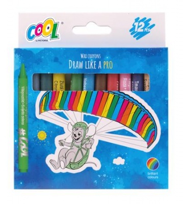 Voskovky, okrúhle, COOL BY VICTORIA, 12 rôznych farieb