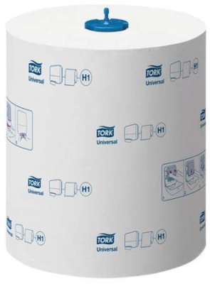 Papierové utierky, kotúčové, extra dlhé, 1-vrstvové, H1 systém, Universal, TORK "Matic®", biela