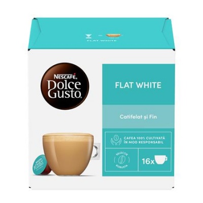 Kávové kapsule, 16 ks, NESCAFÉ DOLCE GUSTO "Flat White"