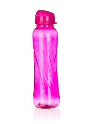 Fľaša, 610 ml, plastová, "Slim", ružová