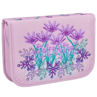Peračník, s chlopňami, na zips, plný, LEGO "Flowers", ružový, vzorovaný