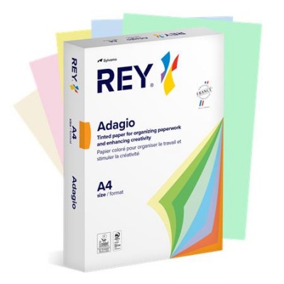 Kopírovací papier, farebný, A4, 80 g, 5x100 listov, REY "Adagio", mix pastelových farieb