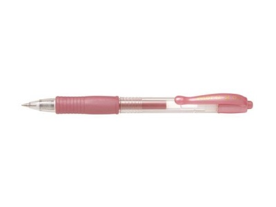 Gélové pero, 0,32 mm, stláčací mechanizmus, PILOT "G-2 Metallic", ružové