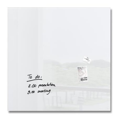 Magnetická sklenená tabuľa, 100x100 cm, SIGEL "Artverum® ", biela