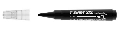 Popisovač na textil, 1-3 mm, kužeľový, ICO "XXL T-Shirt", čierny