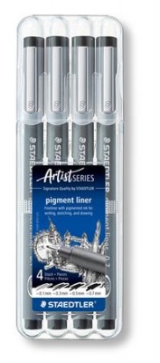 Liner, sada, STAEDTLER "Pigment Liner", čierny