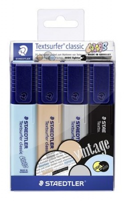 Zvýrazňovač, sada, 1-5 mm, STAEDTLER, "Textsurfer Classic Pastel 364 C", 4 rôzne farby