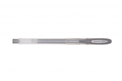 Gélové pero, 0,5 mm, s vrchnákom, UNI "UM-120", metalické strieborné