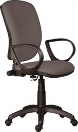 Kancelárska stolička, čalúnená, čierny podstavec, "Nuvola", čierna-sivá, s kolieskami na parkety