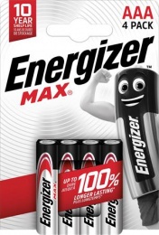 Batérie, AAA mikrotužková, 4 ks, ENERGIZER "Max"