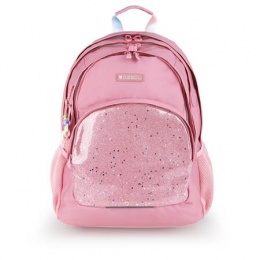 Školská taška, so zipsom, GABOL "Glam", ružová, trblietavá