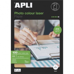 Fotopapier, do laserových tlačiarní, A4, 210 g, lesklý, obojstranný, APLI "Premium Laser"