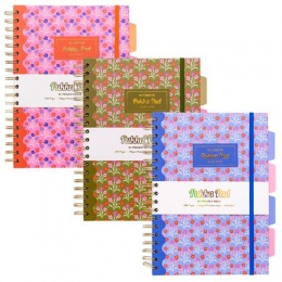 Špirálový zošit, B5, linajkový, 100 listov, PUKKA PAD "Floral Project Book", mix
