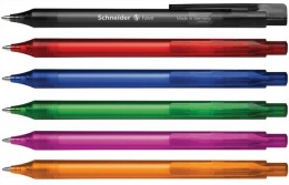 Guľôčkové pero, 0,5 mm, stláčací mechanizmus, SCHNEIDER "Fave", mix farieb