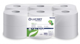 Toaletný papier, 2-vrstvový, 120 m, 19 cm priemer, LUCART "Eco", biely