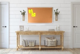 Korková tabuľa, 60x100 cm, drevený rám, VICTORIA VISUAL