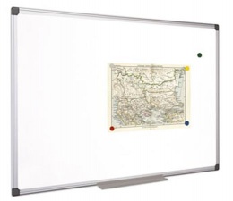 Biela tabuľa, magnetická, 60x90 cm, hliníkový rám, VICTORIA VISUAL