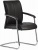 Konferenčná stolička, kožená, chrómový podstavec "Chicago", čierna