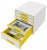 Zásuvkový box, plastový, 5 zásuviek, LEITZ "Wow Cube", biela/žltá