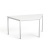Stôl s kovovými nohami, univerzálny, lichobežníkový tvar, 75x150/75 cm, MAYAH „Freedom SV-41“, biela