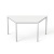 Stôl s kovovými nohami, univerzálny, lichobežníkový tvar, 75x150/75 cm, MAYAH „Freedom SV-41“, biela
