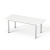 Konferenčný stôl, so sivými kovovými nohami, 80x190 cm, MAYAH "Freedom SV-42", biela