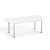 Konferenčný stôl, so sivými kovovými nohami, 80x190 cm, MAYAH "Freedom SV-42", biela